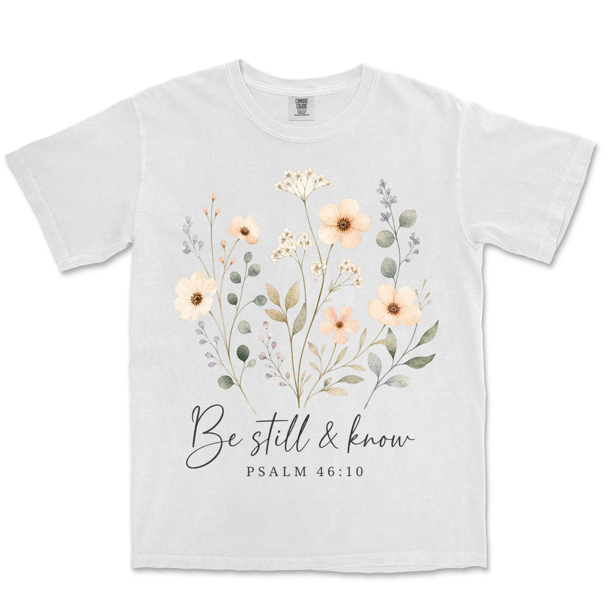 Be Still Wildflowers | White front