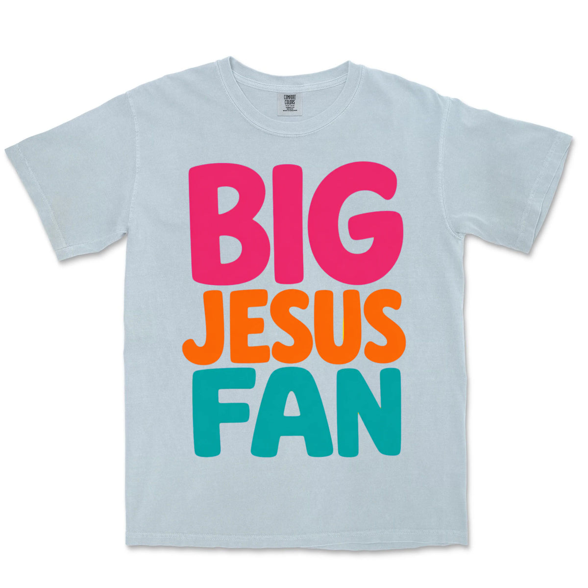 Big Jesus Fan | Chambray front