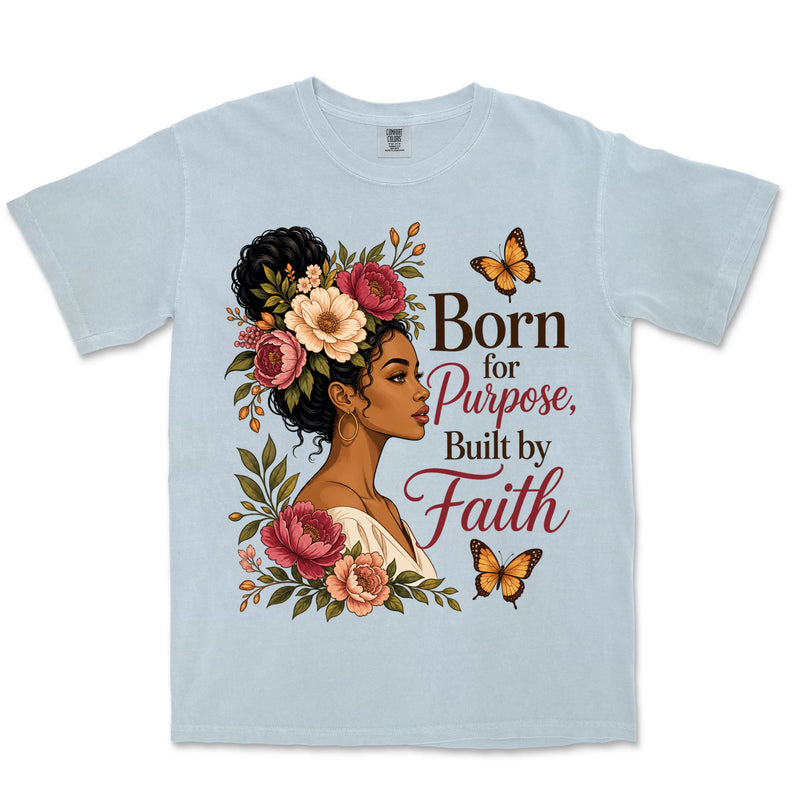 Born For Purpose Built By Faith | Chambray front