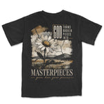 God Turns Broken Pieces Into Masterpieces Daisy Tee | Black back