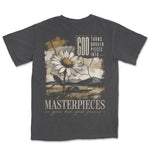 God Turns Broken Pieces Into Masterpieces Daisy Tee | Graphite back