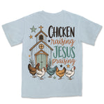 Chicken Raising Jesus Praising | Chambray back