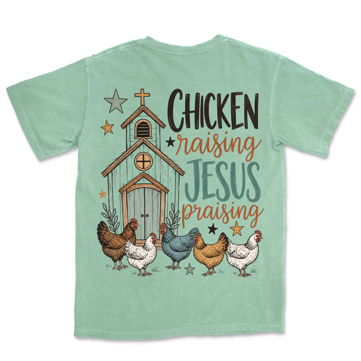 Chicken Raising Jesus Praising | Island Reef back