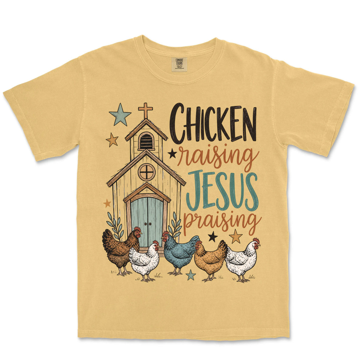 Chicken Raising Jesus Praising | Mustard front