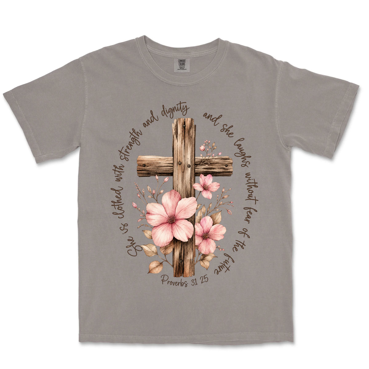 Strength And Dignity Cross | Grey front