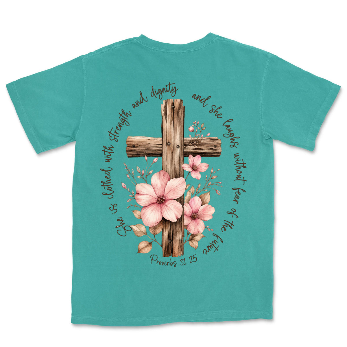 Strength And Dignity Cross | Sea Foam back