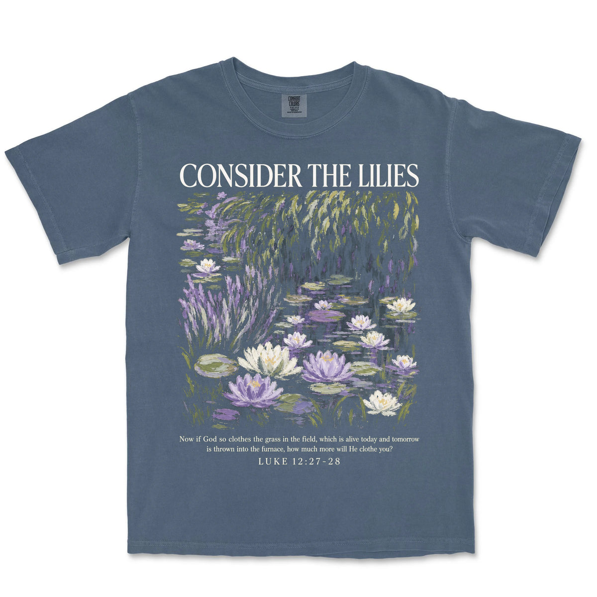 Consider The Lilies | Denim front