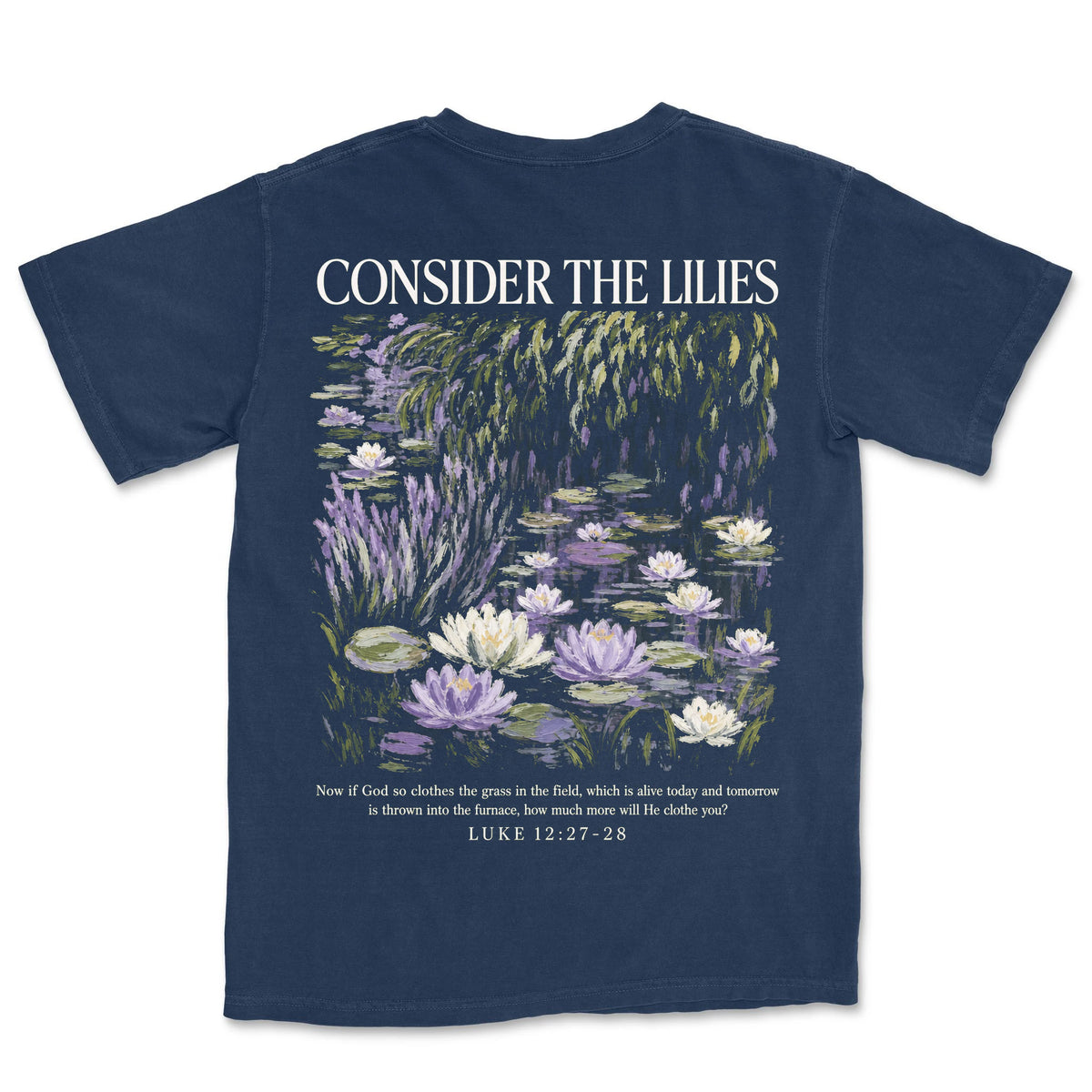 Consider The Lilies | Navy back