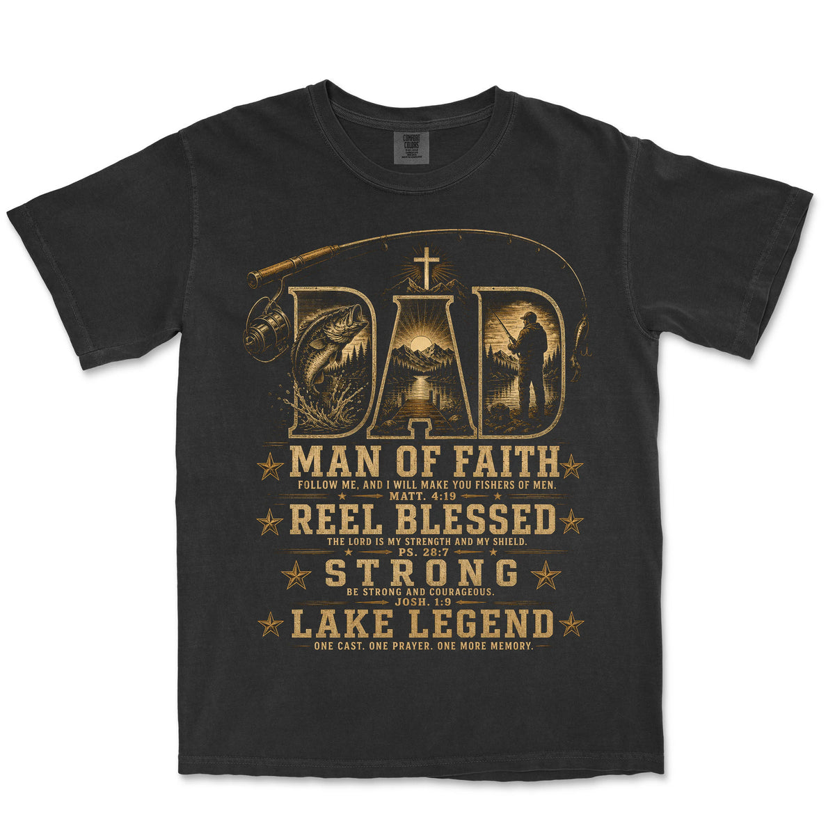 Dad Reel Blessed | Black front