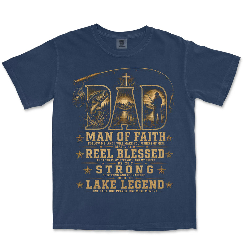Dad Reel Blessed | Navy front