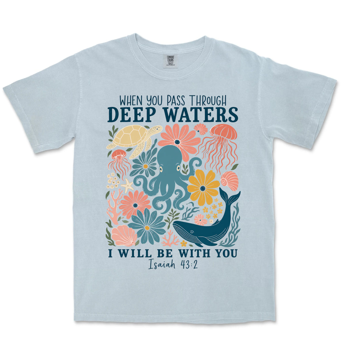 Deep Waters Sea Garden | Chambray front