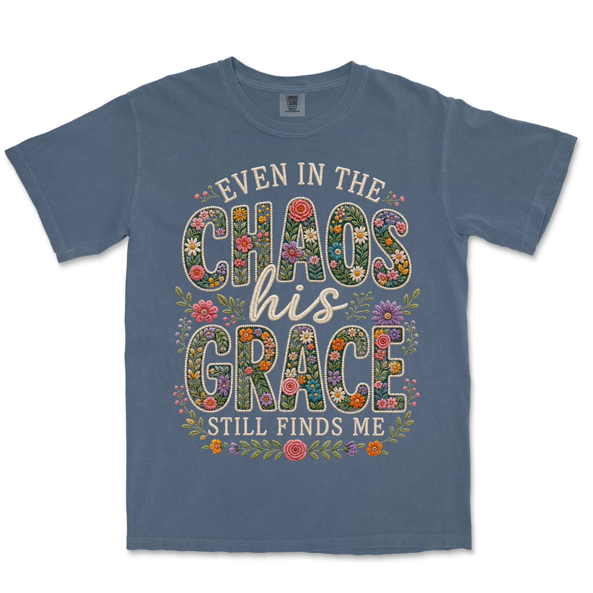 His Grace Still Finds Me | Denim front