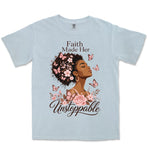Faith Made Her Unstoppable | Chambray front