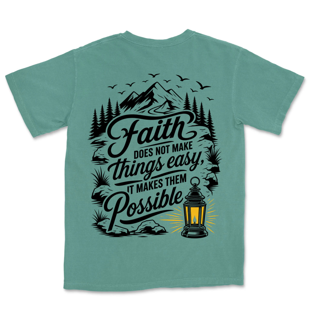 Faith Makes It Possible | Light Green back