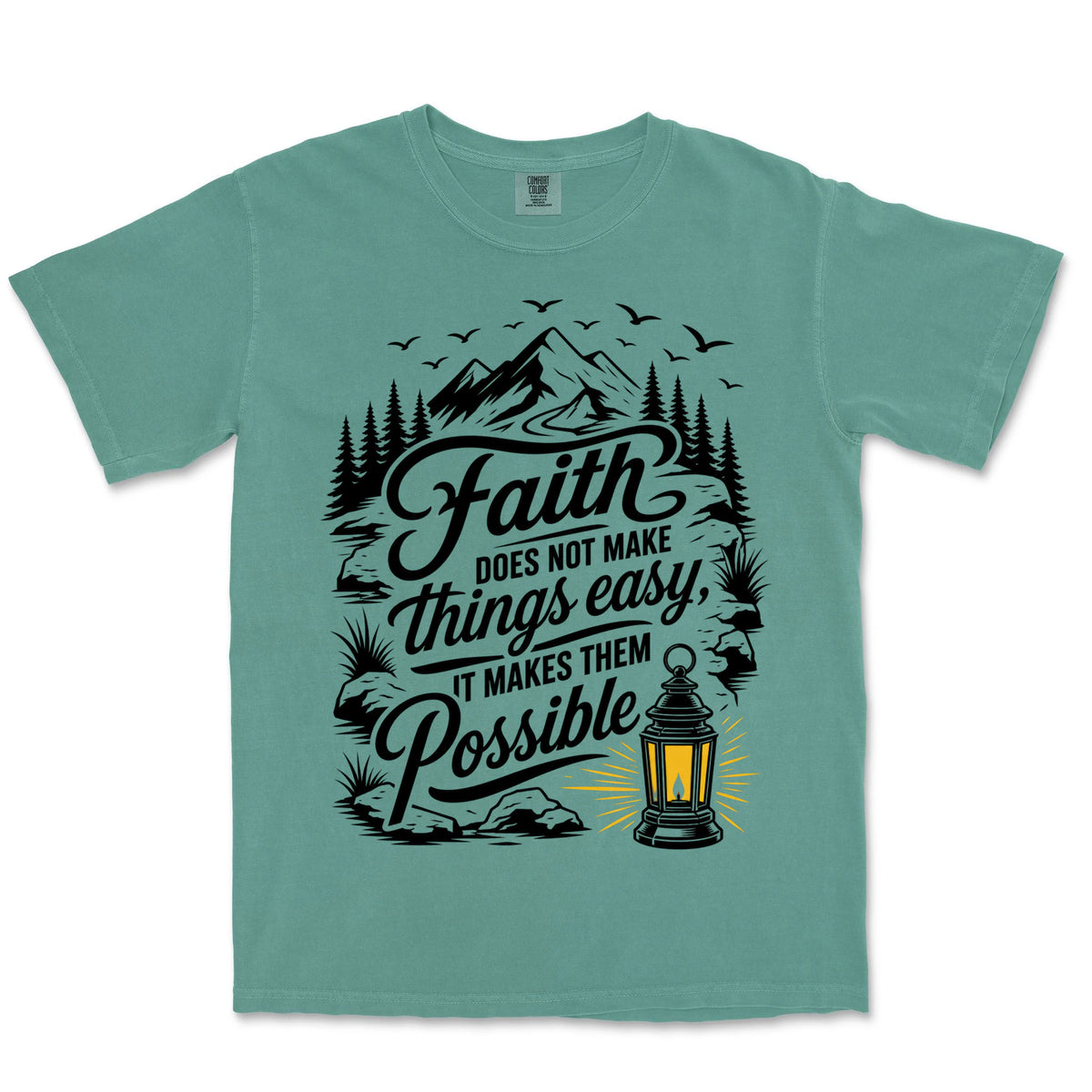 Faith Makes It Possible | Light Green front