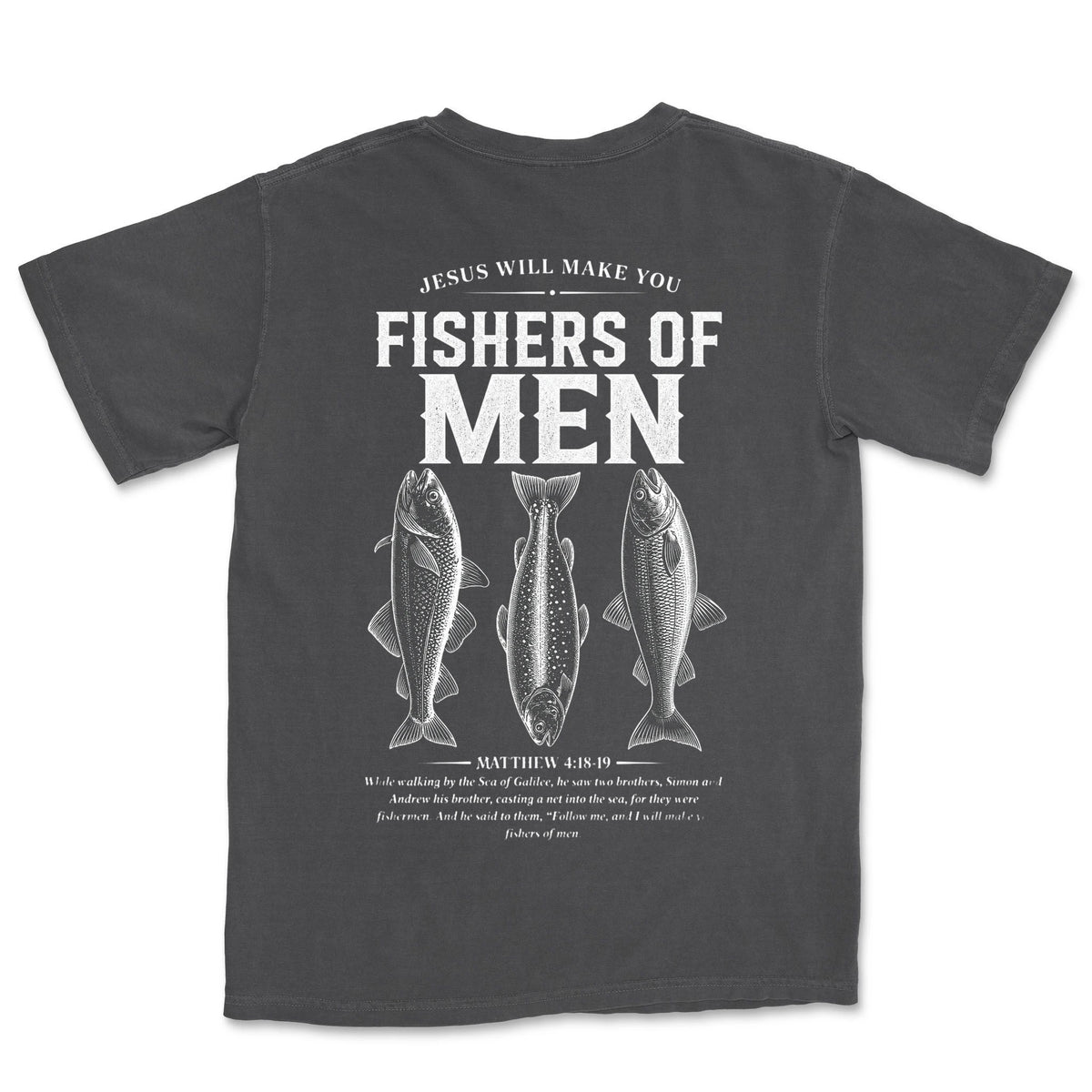 Fishers Of Men Three Fish | Graphite back