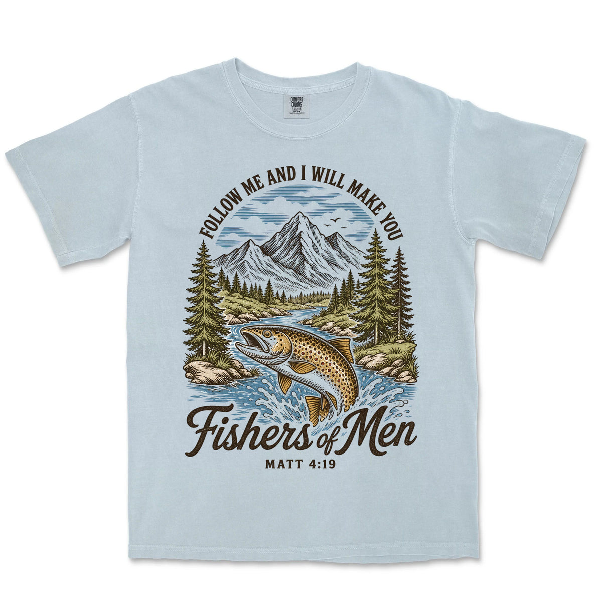 Fishers Of Men Trout | Chambray front