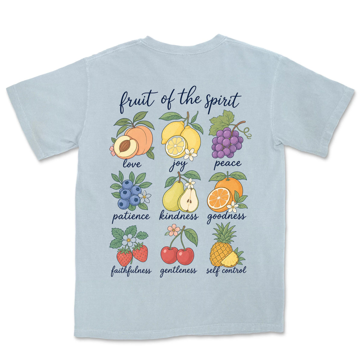Fruit Of The Spirit Grid | Chambray back
