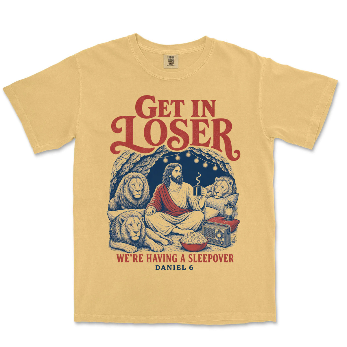 Lions Den Sleepover | Mustard front