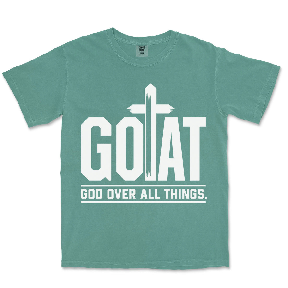 GOAT God Over All Things | Light Green front