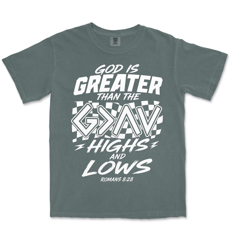 God Is Greater Highs And Lows | Blue Spruce front