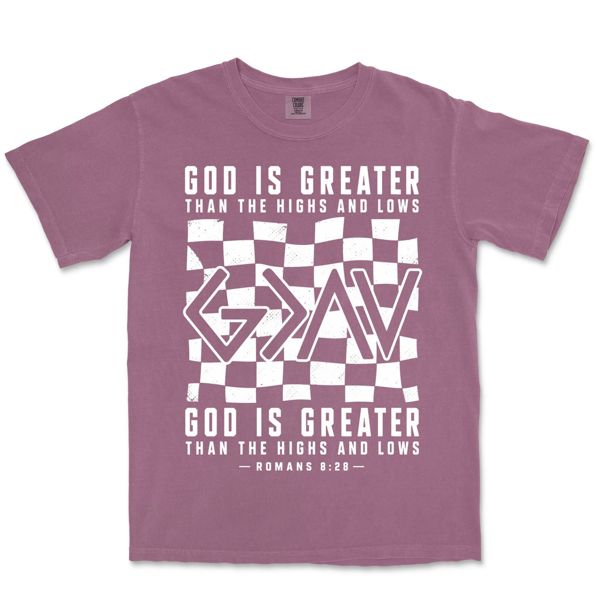 God Is Greater Checkered | Berry front
