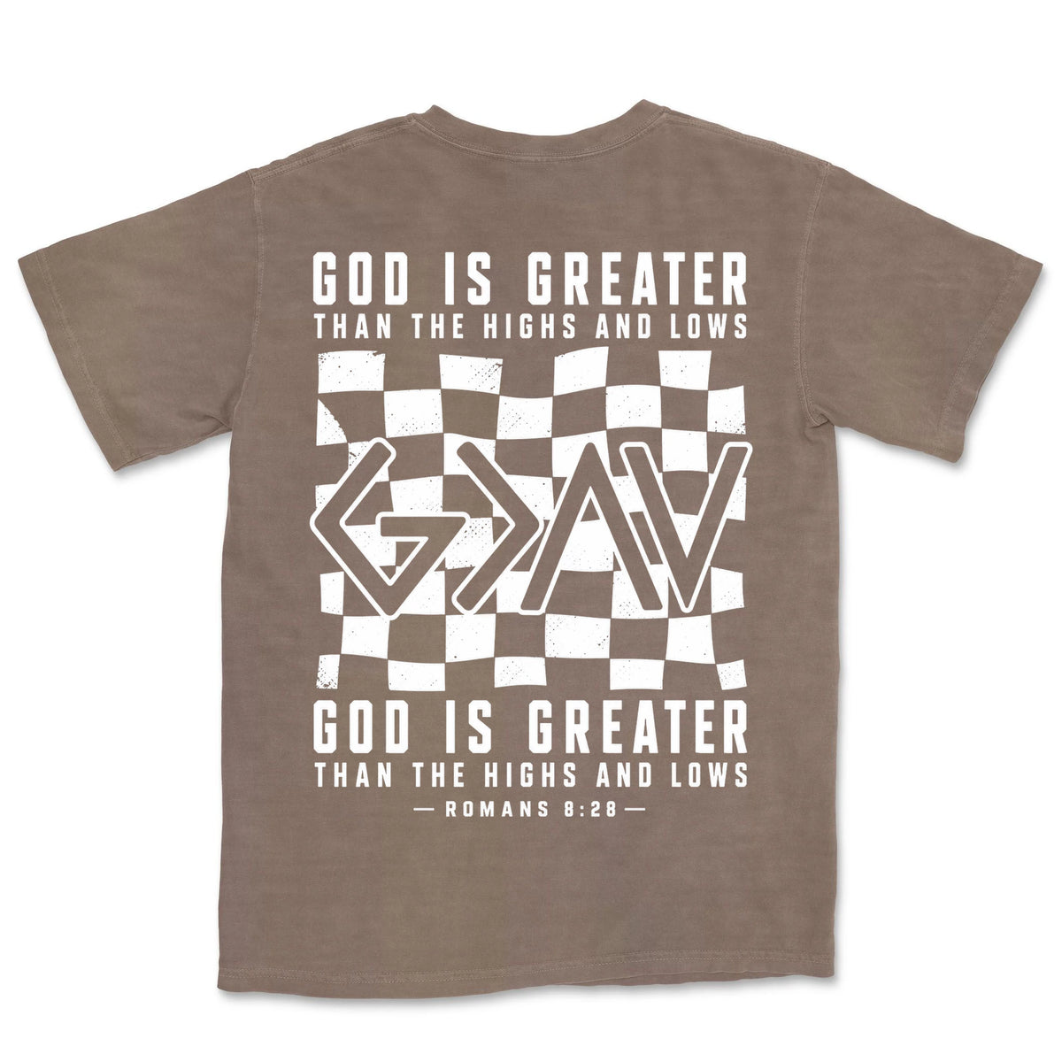 God Is Greater Checkered | Espresso back