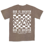 God Is Greater Checkered | Espresso back