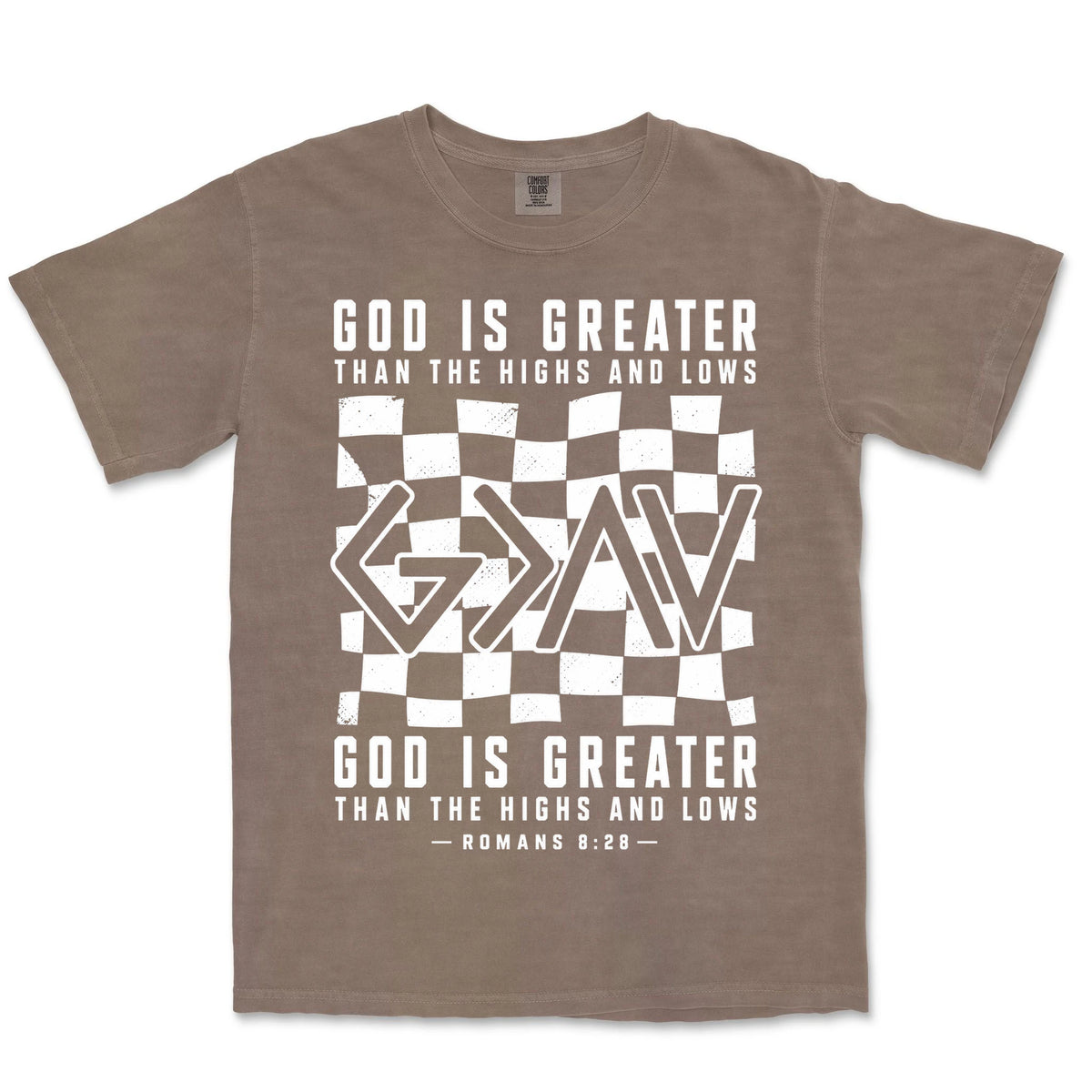 God Is Greater Checkered | Espresso front