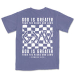 God Is Greater Checkered | Grape back