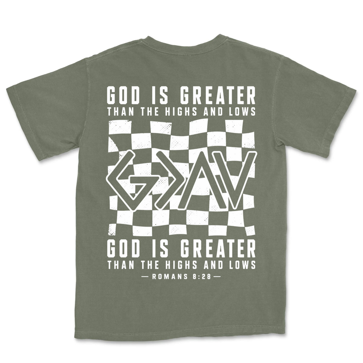 God Is Greater Checkered | Moss back