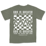 God Is Greater Checkered | Moss back