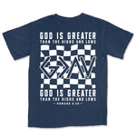 God Is Greater Checkered | Navy back