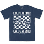 God Is Greater Checkered | Navy front