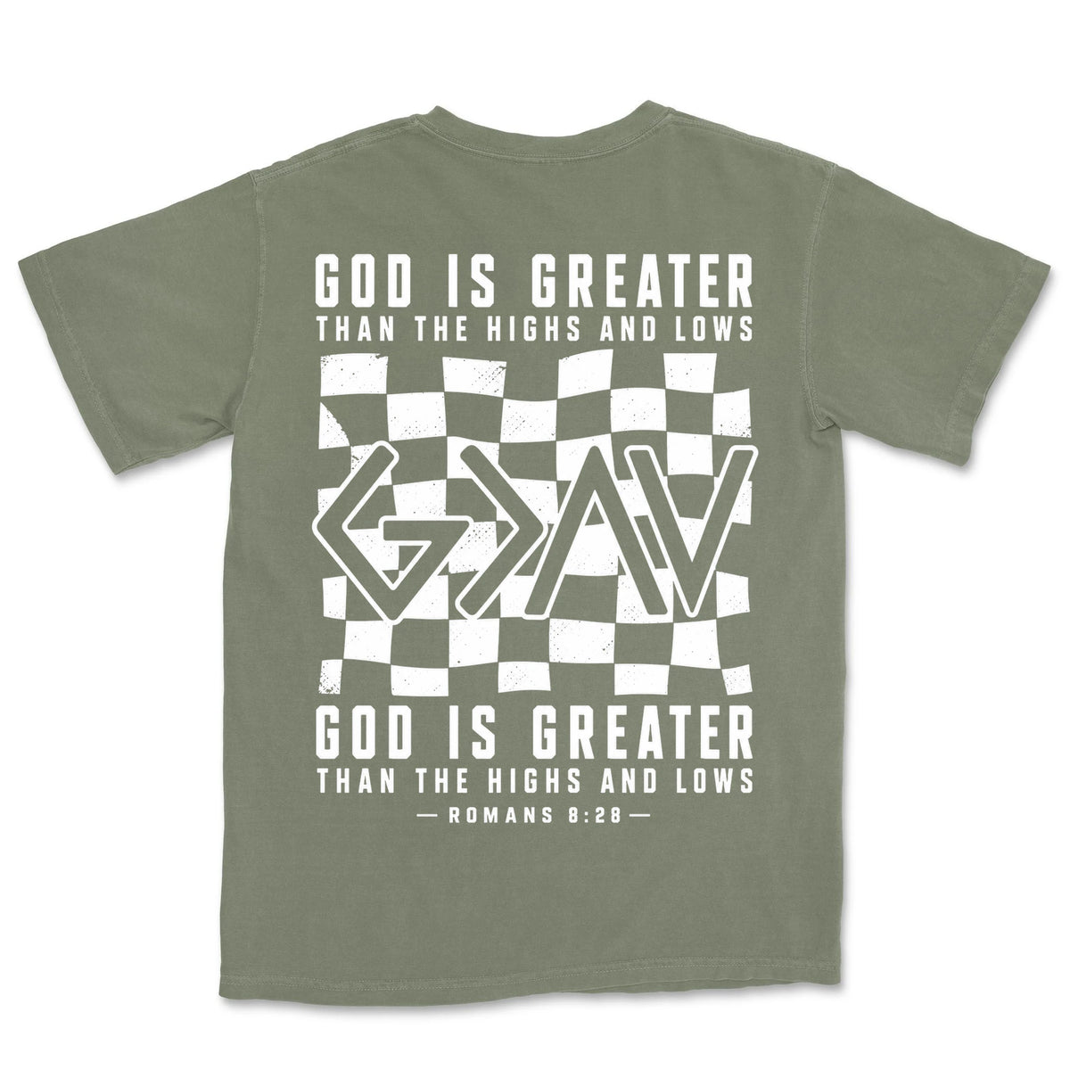 God Is Greater Checkered | Sage back