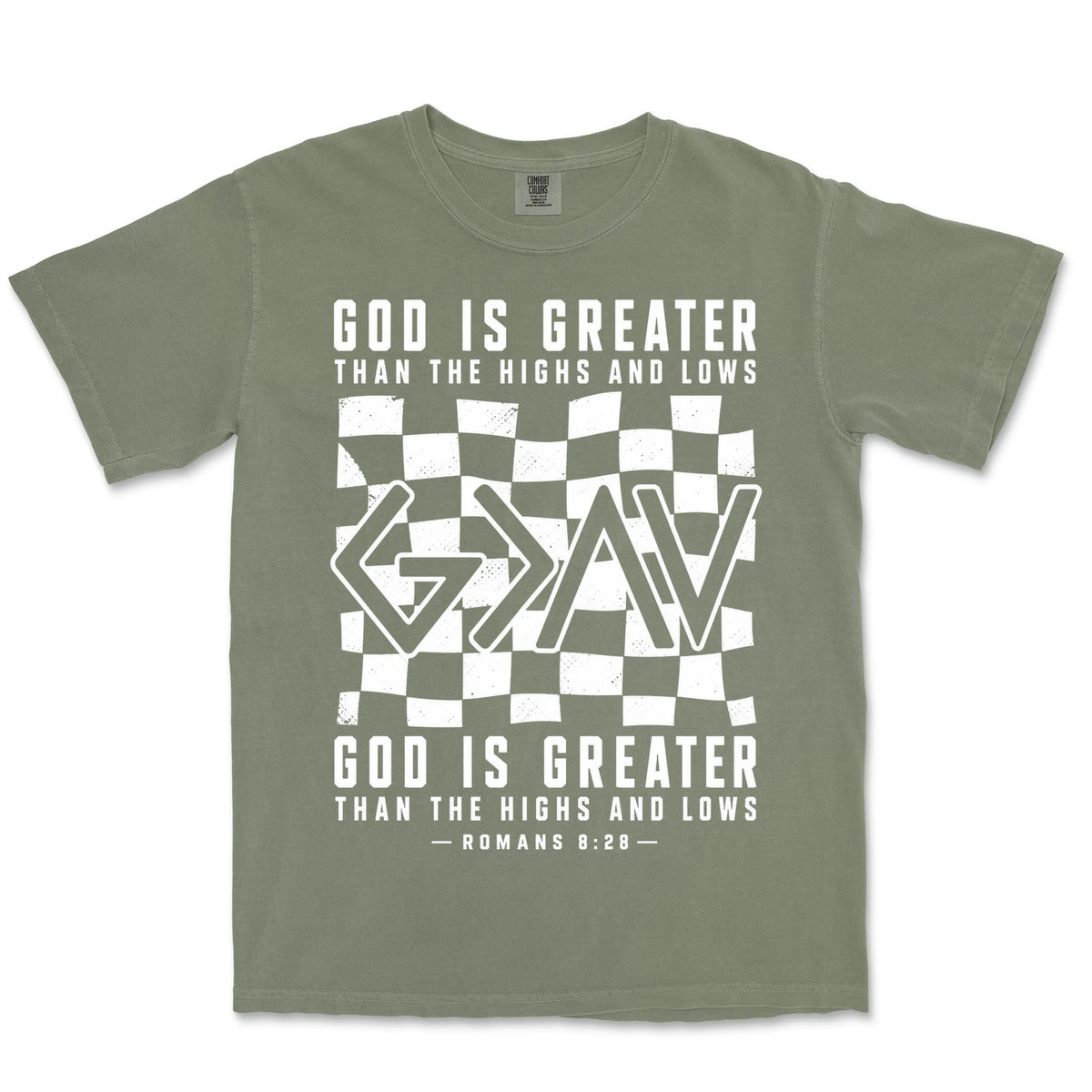 God Is Greater Checkered | Sage front