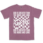 God Is Greater Cross Flag | Berry front