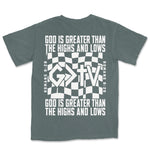 God Is Greater Cross Flag | Blue Spruce back