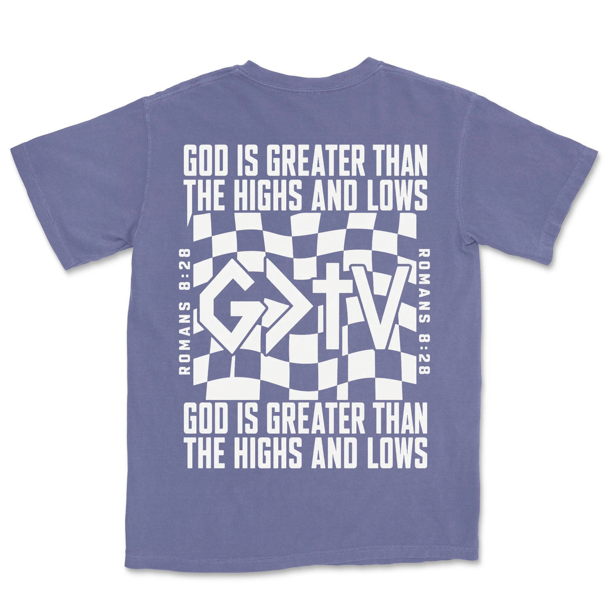 God Is Greater Cross Flag | Grape back