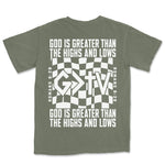 God Is Greater Cross Flag | Moss back
