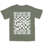 God Is Greater Cross Flag | Moss front