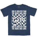 God Is Greater Cross Flag | Navy front