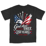 God Shed His Grace On Thee Eagle Flag Tee | Black back