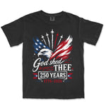 God Shed His Grace On Thee Eagle Flag Tee | Black front