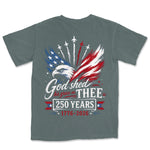 God Shed His Grace On Thee Eagle Flag Tee | Blue Spruce back