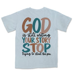 Stop Stealing The Pen | Chambray back