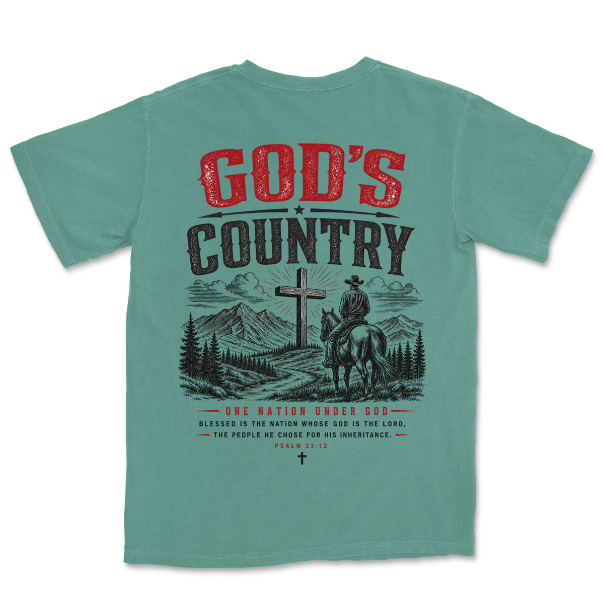 God's Country Cowboy | Light Green back