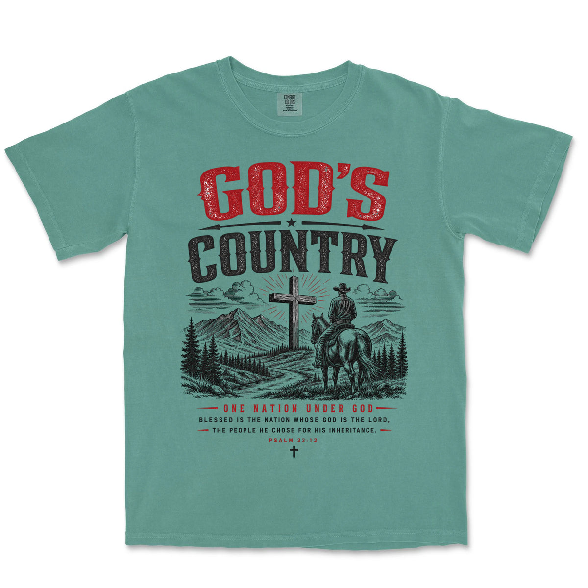 God's Country Cowboy | Light Green front
