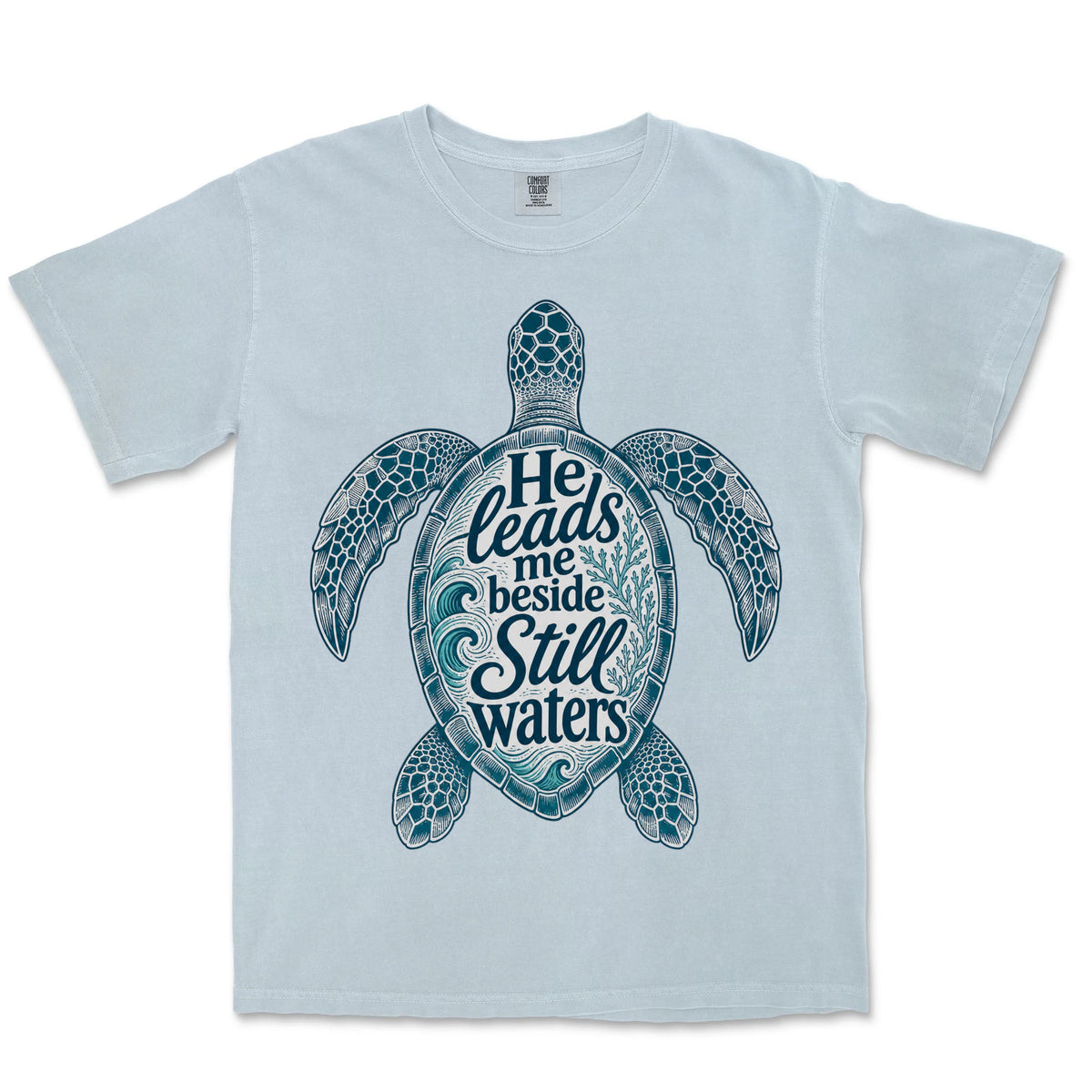 Still Waters Sea Turtle | Chambray front