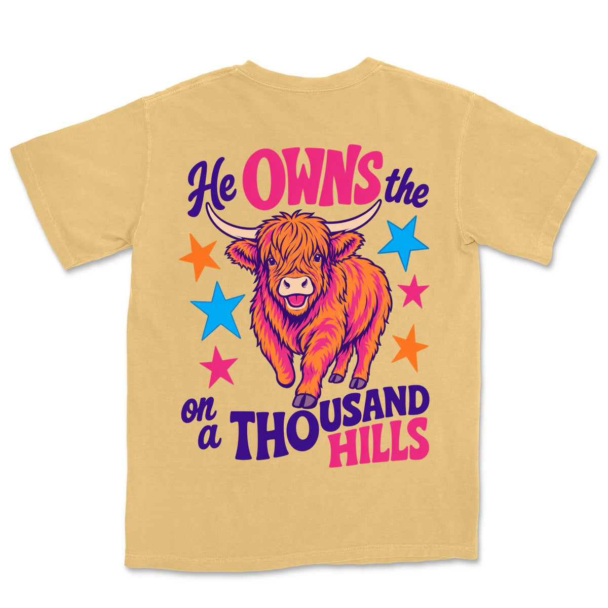 Thousand Hills Highland Cow | Mustard back